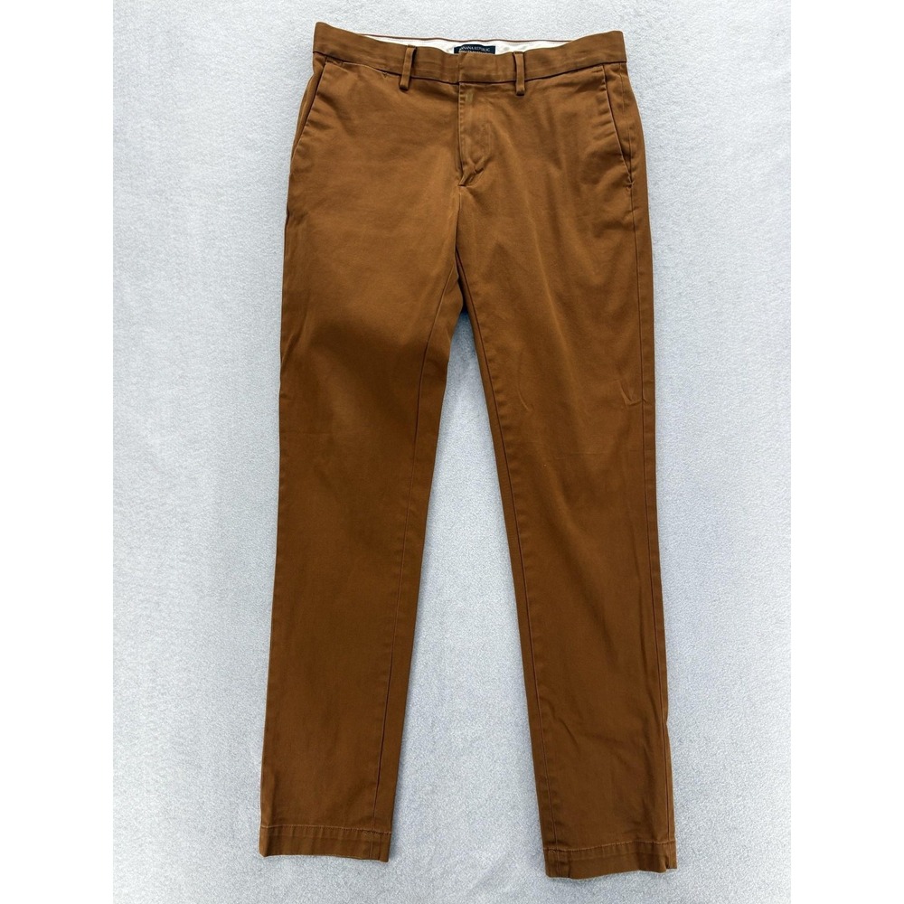 Banana Republic Fulton Skinny Fit Chino Pants Mens 32x32 Brown Rapid Movement